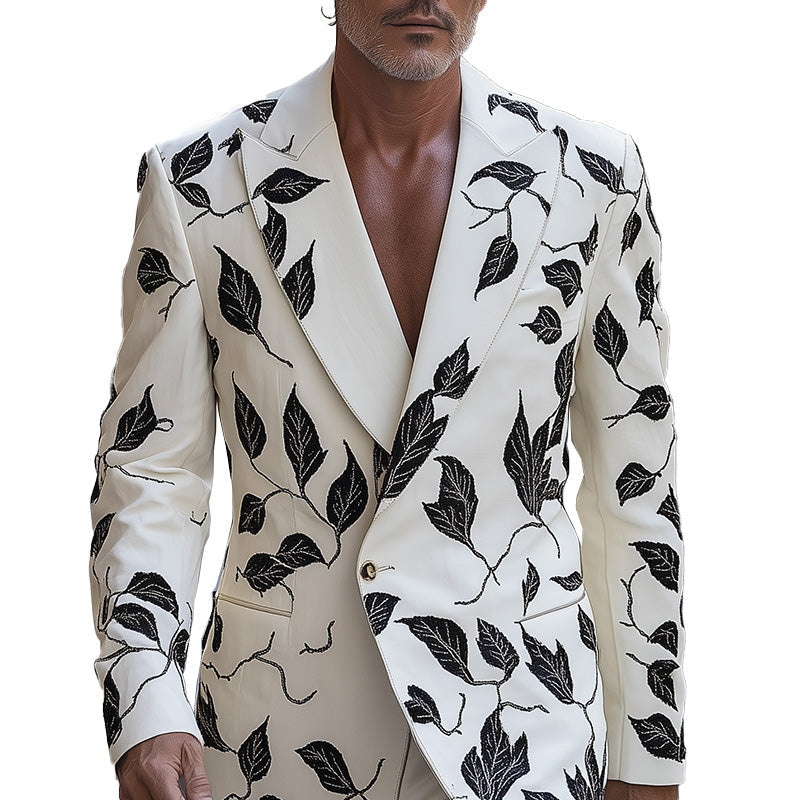 Men's Spring Fashion Thin Printed Suit Jacket MTA3115C1P