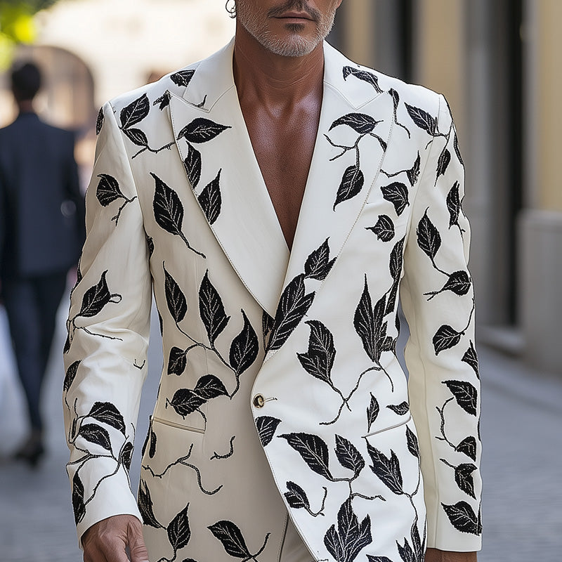 Men's Spring Fashion Thin Printed Suit Jacket MTA3115C1P