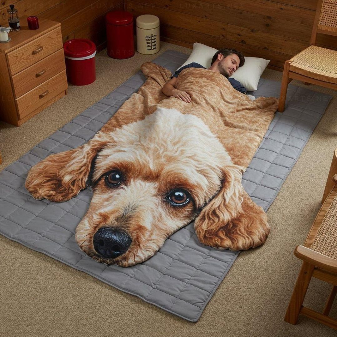 Dog Shaped Sleeping Bag – Ultra-Soft Animal Sleeping Bag for Kids & Adults