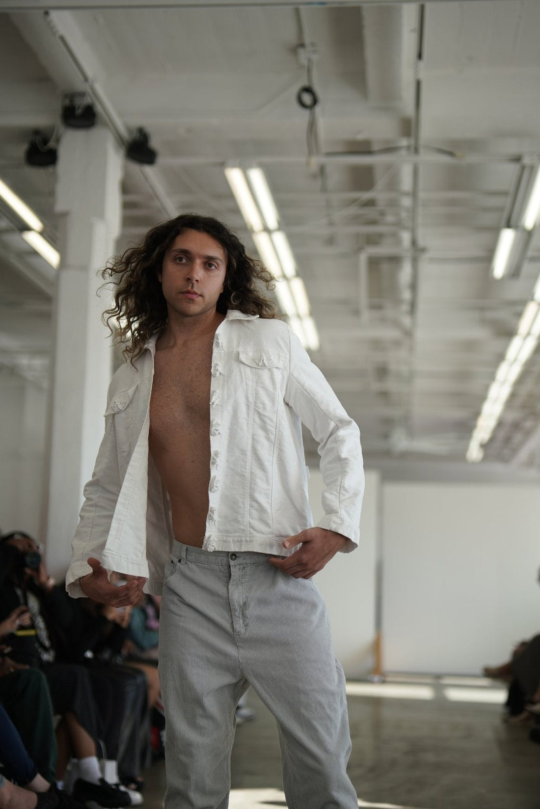 White Embroidered Architectural Jacket