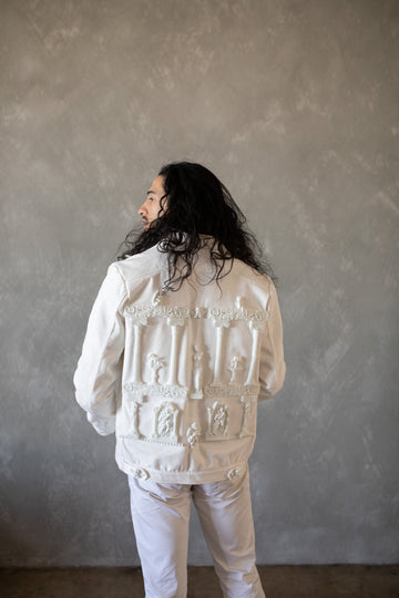 White Embroidered Architectural Jacket