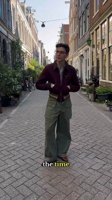 Olive Green Wide - Leg Cargo Pants