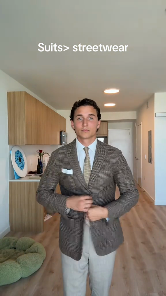 Brown Checkered Tweed Blazer