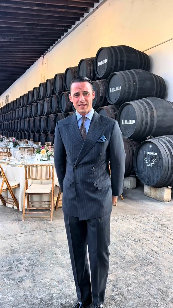 Charcoal Pinstripe Double - Breasted Suit