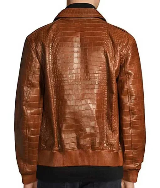 Alligator Leather Bomber Jacket
