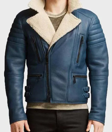 Franklin Blue Leather Jacket