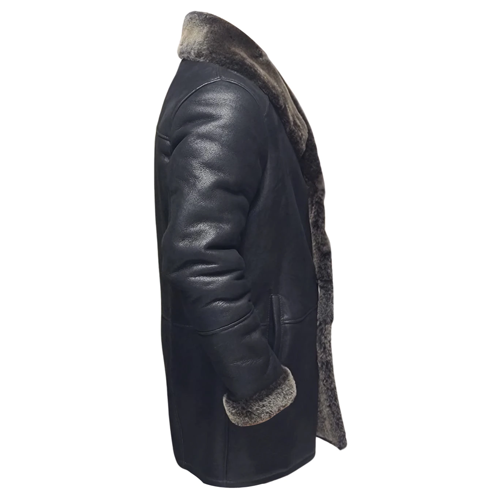 Hal Park's Black Traditional shearling sheepskin coat