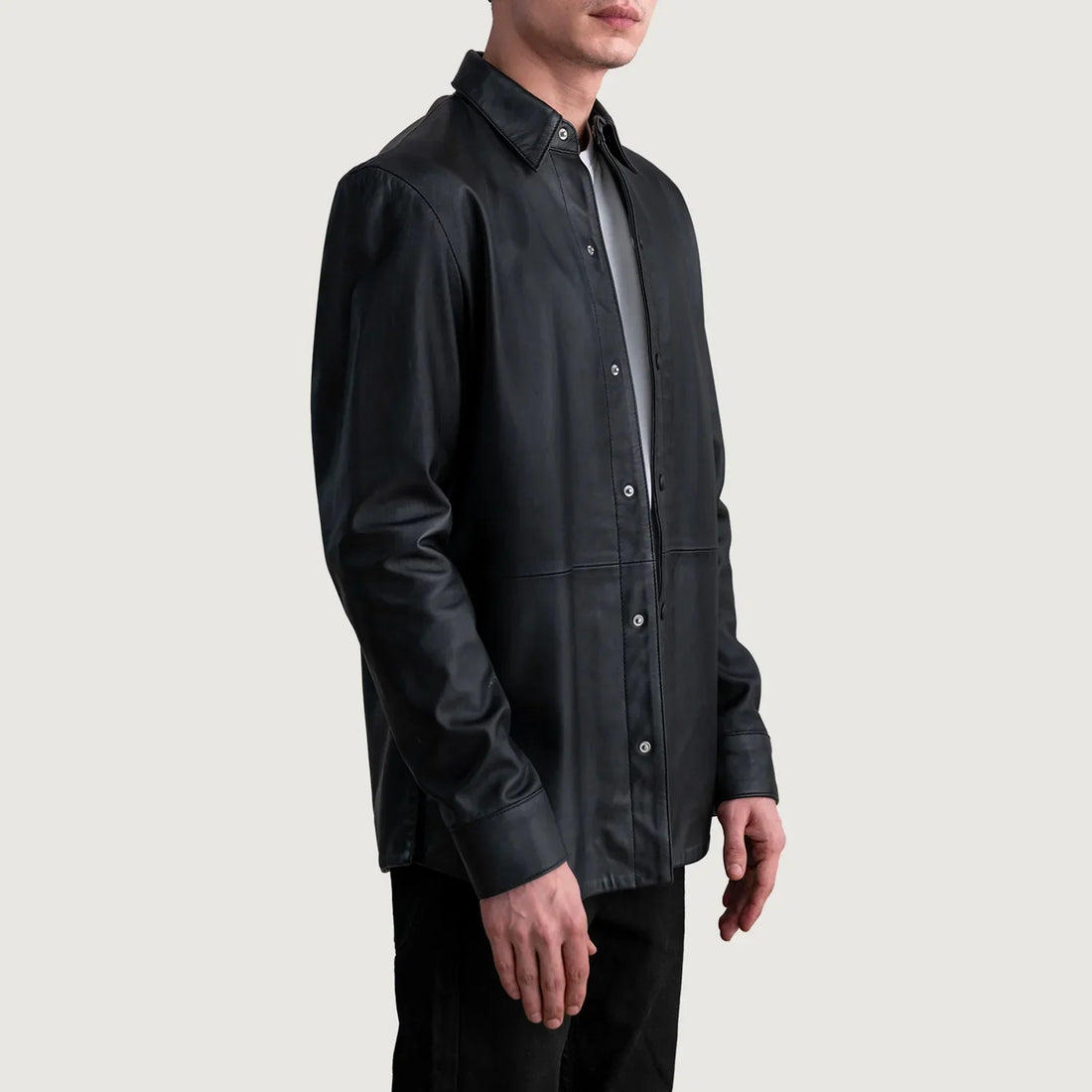 Haven Black Leather Shirt