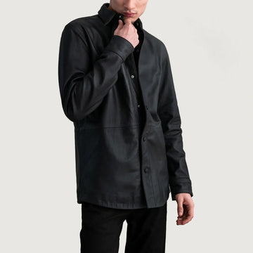 Haven Matte Black Leather Shirt