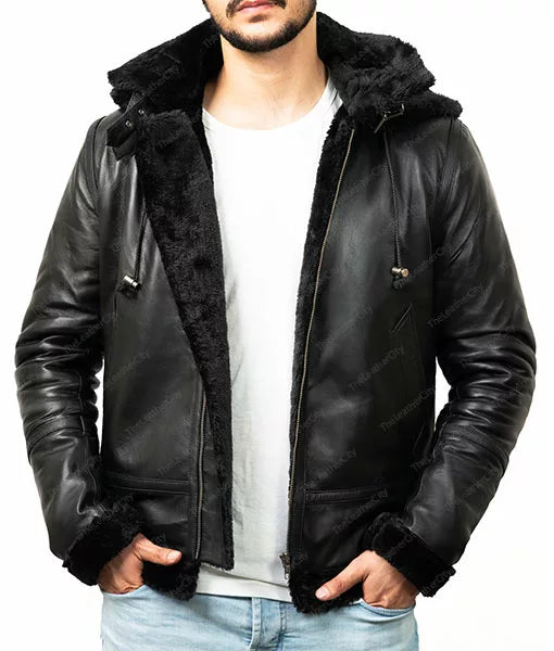 Barboda Black Hooded Bomber Jacket