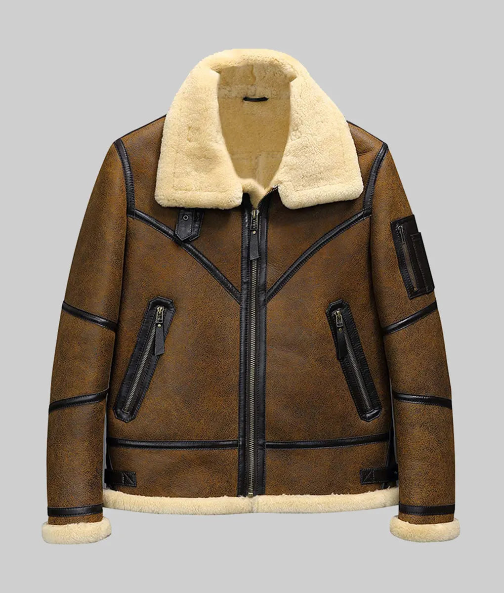 Men’s Brown Aviator B3 Bomber Jacket