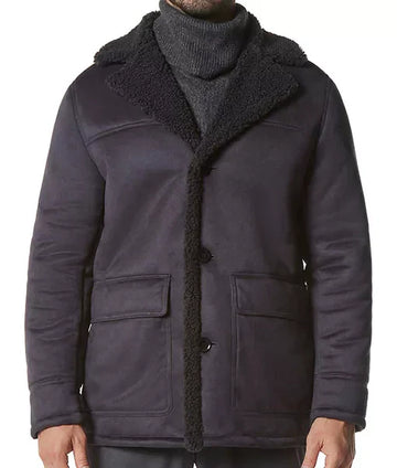 Men’s Classic Faux Shearling Leather Jacket