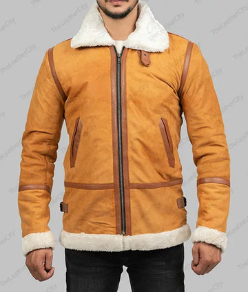 Men’s Light Brown Shearling Jacket