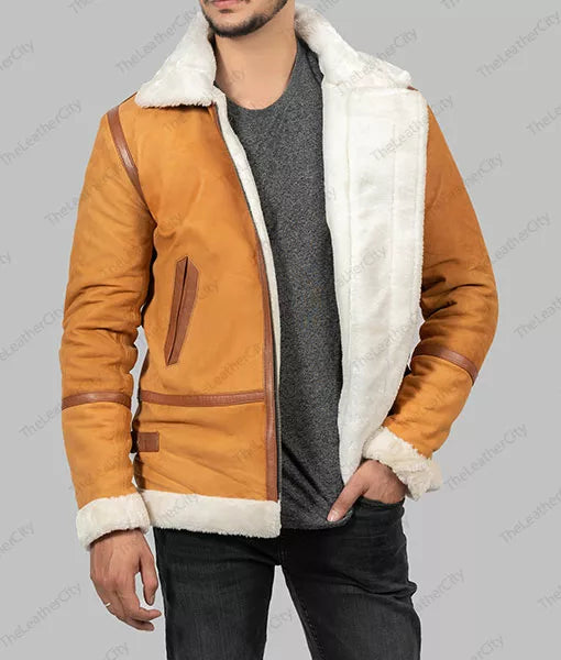 Men’s Light Brown Shearling Jacket