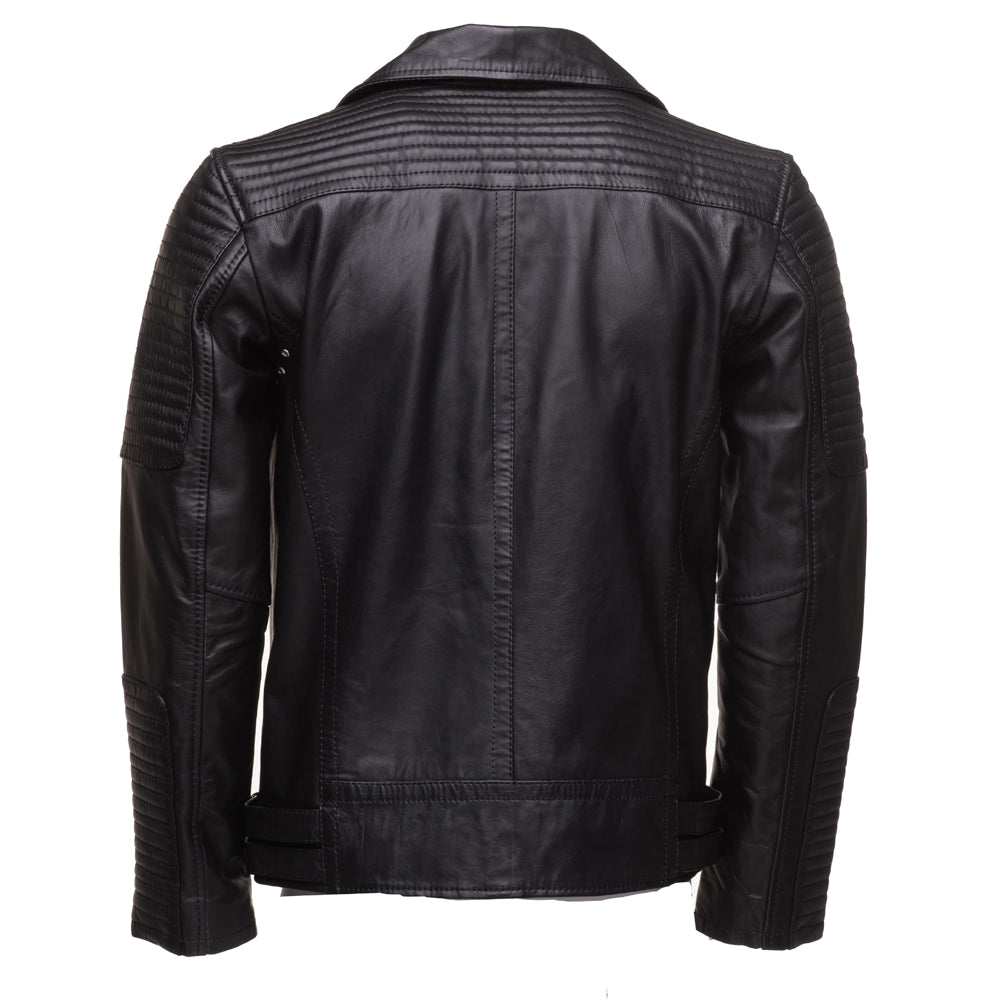 Micheals Biker style leather jacket with Snap buttons closure