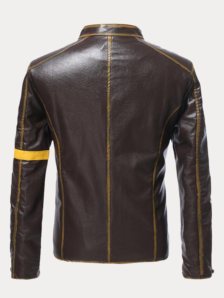 Stand Collar Punk Leather Jacket