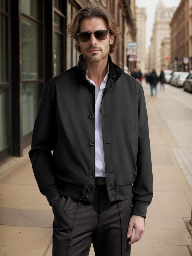 Casual Contrast Collar Jacket