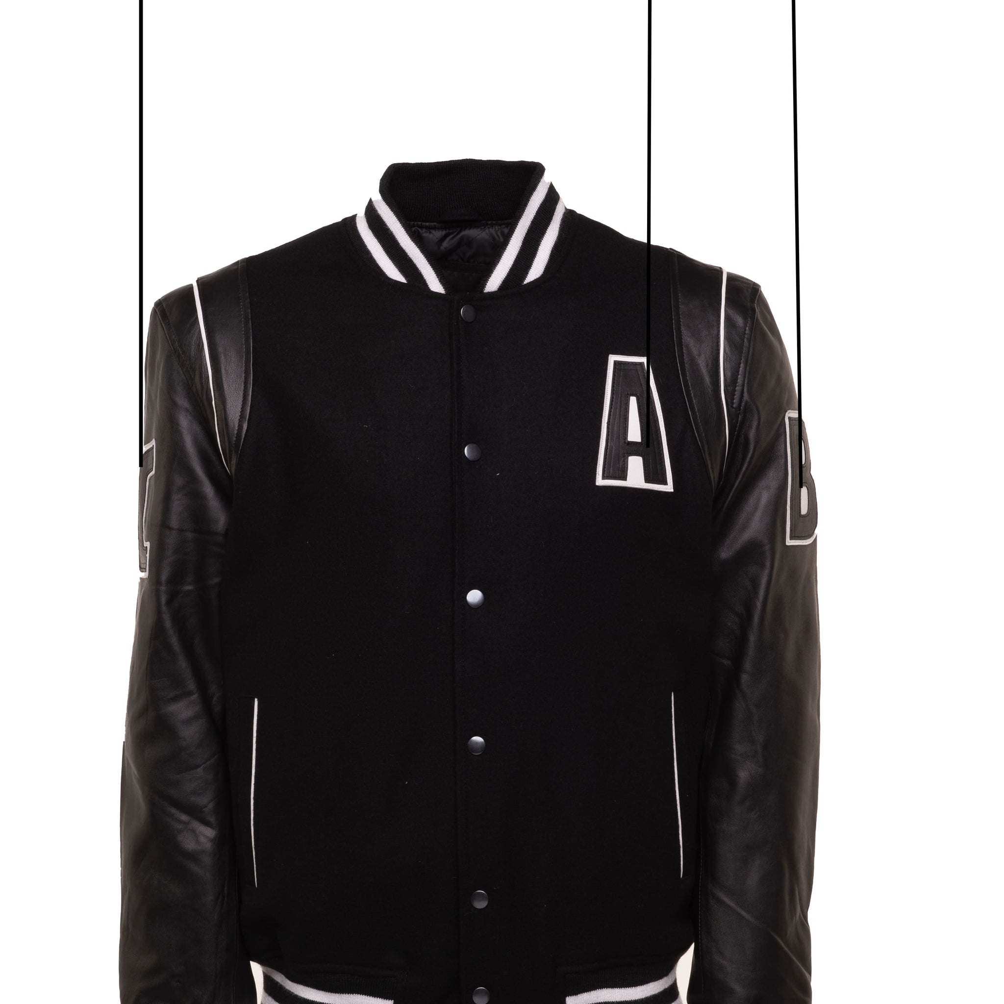 Darrel's Varsity leather jacket with leather lettering