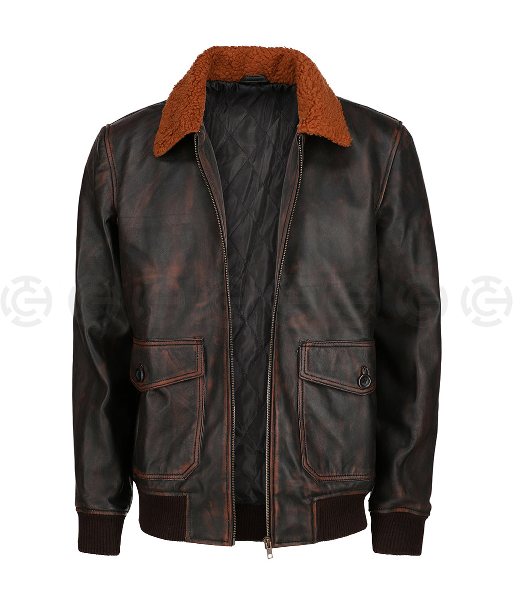 US Navy G-1 Brown Aviator Leather Jacket